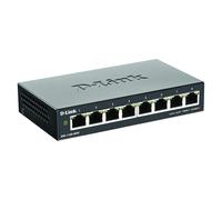 D-Link DGS-1100-08V2 8-Port Gigabit Smart Managed Switch with VLAN support, layer 2 features, QoS, 802.3az EEE, Fanless, Black