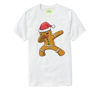 New DAB Ginger Dancing -T-Shirt Gift Unisex Funny Tee Christmas Gingerbread Man White