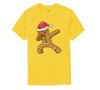 New DAB Ginger Dancing -T-Shirt Gift Unisex Funny Tee Christmas Gingerbread Man Yellow