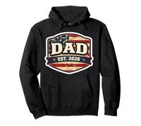 New Dad Est 2026 Patriotic American Flag Father Established Pullover Hoodie