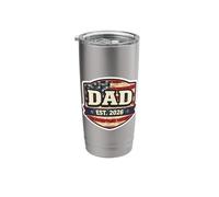 New Dad Est 2026 Patriotic American Flag Father Established Stainless Steel Insulated Tumbler