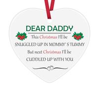 New Dad Gifts Christmas Ornament Gift Daddy to Be Gift Pregnancy Announcement for Husband First Christmas Ornament Pregnancy Present for New Dad Ceramic Keepsake Father to Be Gifts