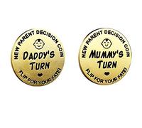 New Dad Mom Gifts Funny Decision Making Coin, New Baby Gift for Parent Mummy Daddy Pregnancy Women First Time to be Moms Dads Mother's Day Father's Day Gifts Double Sided