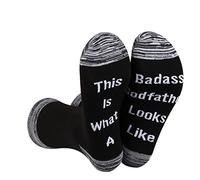 New Dad Socks Fathers Day Gift This Is What A Badass Godfather Looks Like 1 Pairs Socks Best Dad Gift (Godfather Looks Like-BK)
