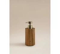 New Dark Wood Acacia Soap Dispenser - Elegant Acacia Wood Pump Bottle for Bathroom & Kitchen | Refillable, Durable & Eco-Friendly with Plastic & Silicone Components D-023