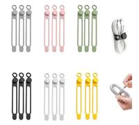 New Data Cable Organizer, Silicone Cable Ties Cable Management Organizer Reusable Cable Management Organizers Wire Organizers for Cords Home Office Travel Gadgets (18 Pcs)
