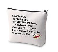 New Daughter-in-Law Gifts Funny Future Daughter in Law Cosmetic Bag Thank You for Being My Daughter-in-Law Wedding Gift Makeup Bag for Bride from Mother in Law