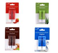 New Day Products Pretty Lip Balm Bundle Set- Softens, Soothes & Protects Dry Chapped Lips- Includes Aloe Vera, Coconut, Strawberry, and Original Flavor Lip Balms