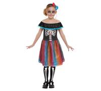 NEW Dead Day of the Dead Girl Dress Girls Halloween Fancy Dress Costume