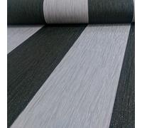 Debona Glitter Encrusted Vinyl Wallpaper Stripe Black & Silver 9012 Full Roll