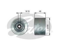 GATES T36745 Deflection / guide pulley, V-ribbed belt