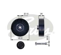 GATES T36001 Deflection / Guide Pulley, v-ribbed belt