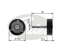 GATES T36232 Deflection / Guide Pulley, v-ribbed belt