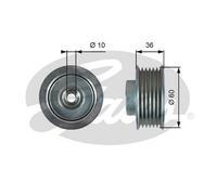 GATES T36753 Deflection / Guide Pulley, v-ribbed belt