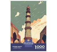 New Delhi 1000 Piece Jigsaw Puzzle, Old Europe Travel Artwork, Decorative Artwork, Premium Paper Puzzle, Travel Gift for Home Décor Fans, 52x38cm/1000pcs