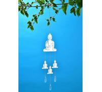 New Deluxe Sun Catcher with Hanging Crystals and Stainless Steel Finish, Hang This Shiny Sun Catcher With Crystals Around Your Garden, and Watch It Glisten and Shine In The Sun - Buddha