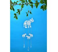 New Deluxe Sun Catcher with Hanging Crystals and Stainless Steel Finish, Hang This Shiny Sun Catcher With Crystals Around Your Garden, and Watch It Glisten and Shine In The Sun - Elephant