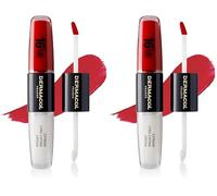 NEW Dermacol - 16-Hour Lip Colour, Highly Pigmented Glossy Lip Stain, Two-Phase Lip Plumper Gloss, Kissproof Lip Makeup Products with Matte and Glitter Finish, n.4 (Pack of 2)