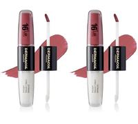 NEW Dermacol - 16-Hour Lip Colour, Highly Pigmented Glossy Lip Stain, Two-Phase Lip Plumper Gloss, Kissproof Lip Makeup Products with Matte and Glitter Finish, n.12 (Pack of 2)