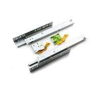 New Design 3 Sections Bottom mounting Hidden Damping Slide with Disassembly Device Cabinet Drawer Buffer Track Guide Quiet, 450mm (350mm)