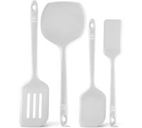New DI ORO Seamless Series Moda 4-Piece Silicone Turner Spatula Set - 600°F Heat-Resistant Flexible Kitchen Spatulas for Nonstick Cookware - Flippers for Eggs & Pancakes - Utensils for Cooking (Stone)