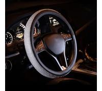 New Diamond Leather Steering Wheel Cover with Bling Bling Crystal Rhinestones, Universal Fit 14.5in-15in Car Wheel Protector for Women Girl Fit Suvs,Vans,Sedans,Car,Trucks(white)