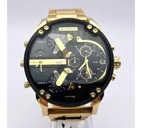 NEW DIESEL DZ7333 LUXURY MR DADDY 2.0 XXL 57MM YELLOW GOLD MENS WRIST WATCH