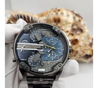 NEW DIESEL MENS DZ7331 WATCH STAINLESS STEEL GREY BRACELET & BLUE DIAL