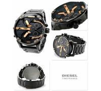 NEW DIESEL MENS WATCH DZ7312 MR BIG DADDY 2.0 57MM XL BLACK & ROSE GOLD GENUINE