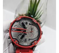 NEW DIESEL MENS WATCH DZ7370 XL 2.0 MR BIG DADDY RED SILICONE GREY DIAL