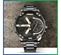 NEW GENUINE DIESEL MR BIG DADDY 2.0 DZ7312 57MM XL BLACK & ROSE GOLD MENS WATCH