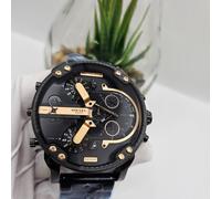 NEW DIESEL MR BIG DADDY 2.0 DZ7312 57MM XL BLACK & ROSE GOLD MENS WATCH