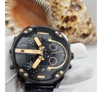 NEW DIESEL MR BIG DADDY 2.0 DZ7312 57MM XL BLACK & ROSE GOLD MENS WATCH