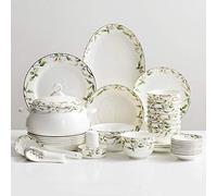 New Dinnerware Sets,Ceramics Dinnerware Set, 46 Pieces High Grade Porcelain Plates and Bowls Sets - Bone China Dinner Set for Family Gathering and Wedding Gifts,