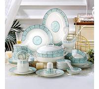 New Dinnerware Sets,Ceramics Dinnerware Set, 48 Pieces Bone China Plates and Bowls Sets for Family Gathering and Wedding Gifts - High Grade European Style Dinner Set