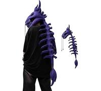 New Dinosaur Skeleton Costume,Wearable Dinosaur Skeleton Plush,Realistic 3D Skeleton for Cosplay & Dress-Up Play (Purple, (Kids) 80cm/31.5in)