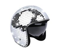 New disco ball helmet with retractable visor, reflective surface, reflective headpiece for parties, music events, festivals, weddings, cosplay, adults