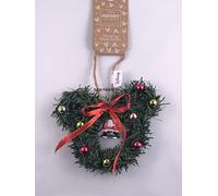 New Disney Mickey Mouse Hanging Christmas Tree Decoration Mini Ear Wreath With Mini Bell PRIMARK