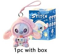 New Disney Stitch Eat Something Before Sleep Series Blind Box Plush Doll Cute Ornament Surprise Toys Birthday Gifts for kids A (no box)