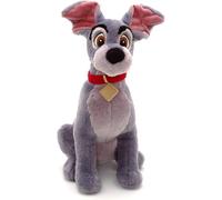Disney Store Official Tramp Medium Soft Toy, Lady and The Tramp, 36cm/14”, Grey Dog Plush Character Figure with Red Collar Embroidered Details, Suitable for Ages 0+