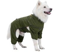 New Dog Coat Dog Warm Jacket,4 Legs Covered Waterproof Windproof Warm Vest with Reflective Strip,Adjustable Outdoor Snow Jacket,Cozy Snowsuit Outfit Clothes for Dogs Stylish a(Size:Medium,Color:green)