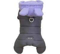 New Dog Coat Windproof Jacket Cold Weather Coats 4 Legs Warm Long Ears Jumpsuit Winter Thick Snow Proof Clothes Cotton Coat for Small Dog Medium C(Size:XX-Large (Back length: 14.6 inches),Color:Grey)