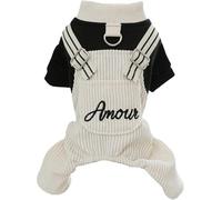 New Dog Comfortable Soft Overalls Puppy Cute Sweater Shirt Corduroy Pants One-Piece Outfit Pet Stylish Winter Clothes for Small Dogs Chihuahua Dachshund Daily Holiday Jumpsuit Costum(Size:S,Color:P#)