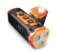 New Dog Driver with LED Flashlight Rechargeable Anti Barking Device Ultrasonic Three Head Barking Stopper Dog Training(Orange)
