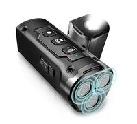 New Dog Driver with LED Flashlight Rechargeable Anti Barking Device Ultrasonic Three Head Barking Stopper Dog Training(Black)