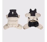 New Dog Winter Windproof Cotton Coat, Graphene Thick Four Legged Coat, Teddy Bear with Traction, Waterproof pet Warm Suit(Size:XL,Color:beige)