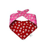 New Dogs Bandanas Flowers Summer Bandana double side ACCESSORY Handmade UK (XL Double Side Pink/Red)