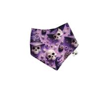 New Dogs Bandanas Hallowen Bandana double reversible side ACCESSORY Handmade UK (L Hallowen Spiders and Witches)