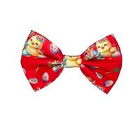 New Dogs Bow Tie EASTER carrots eggs RED Elastic Bands attached to bowtie ACCESSORY Handmade UK (Chicken MEDIUM)