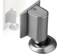 New Door Wedge Stopper, Heavy Duty Magnetic Door Stopper for Bottom of Door, No-Drill Invisible Doorstops, Strong Magnetic Door Catch Holder to Keep Doors Open for Home & Office (Brushed Nickel)